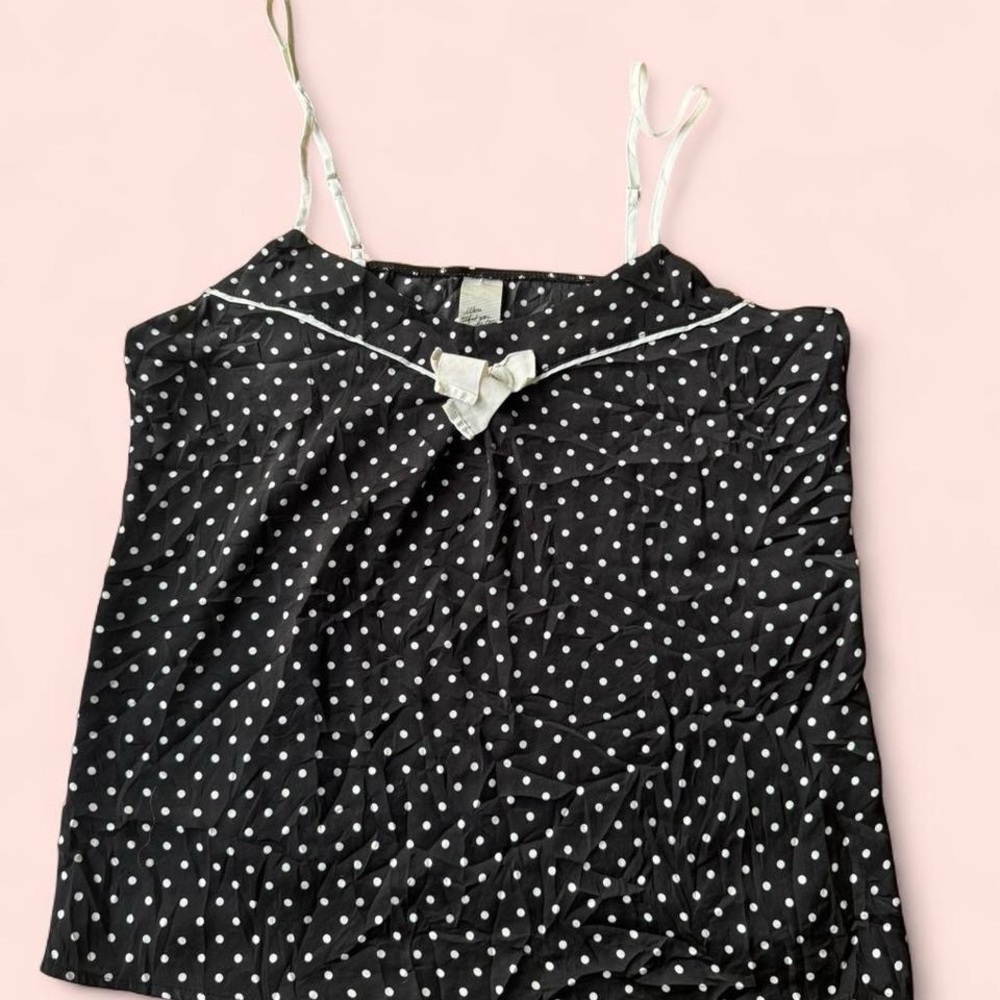 Vintage Elegant Black and White Polka Dot Camisole